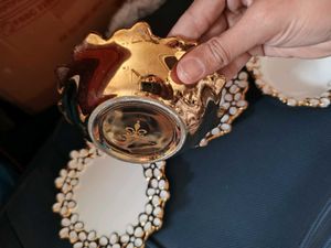 Designer Tea Cup Plate Trinket Dishes (Set of 2)