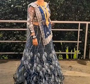 Elegant Blue Embroidered Lehenga Choli