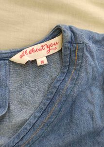 All About You Embroidered Sleeve Denim Top