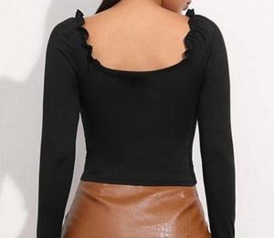 Ruched Long Sleeve Crop Top