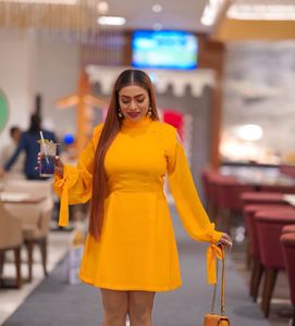 Shoulder cutout flare dress