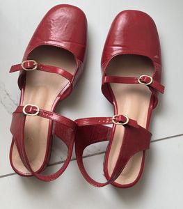 Red Slingback Flats- Mary Jane