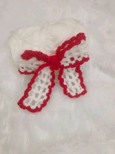 Red & White Hair Clip Bow