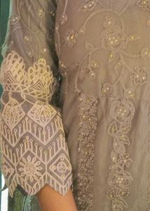 Embroidered Grey Kurti With Pant N Duppata Set
