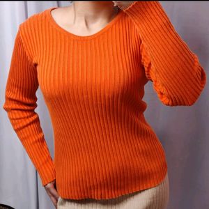 Orange Ribbed Top (Warm)