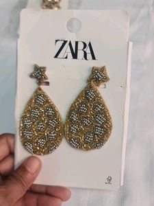 Zara Beaded Star Drop Earrings
