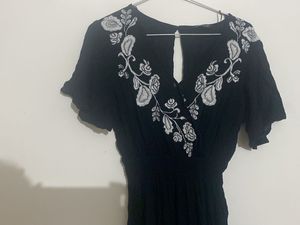Black Embroidered Jumpsuit (New)