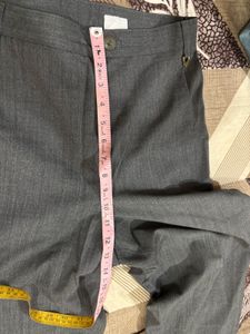 Set of Wide Leg Trousers Grey and brown