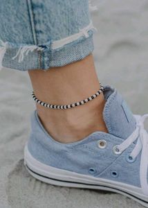 Bead Anklet 🤍🖤