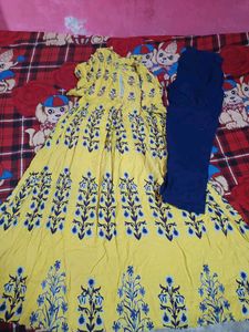 Beautiful Printed Ghera Wali Anarkali Kurti Set