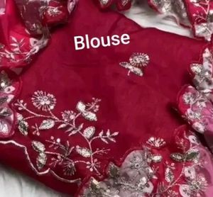 chinon silk saree with heavy Pallu Zari Work
