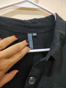 Black Shirt Dress with Belt