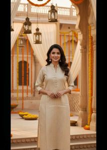Elegant Beige golden Kurta