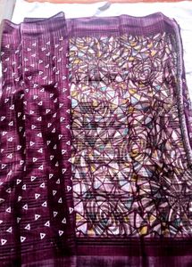New Premium Quality Linen Saree With Blouse Piece