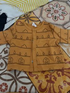 New Born Baby Suit Mustard Colour