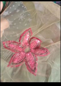 Half Net Saree With Blouse