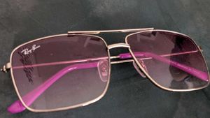 Gold Frame Purple-Pink Gradient Sunglasses