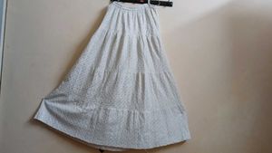 White Eyelet Maxi Skirt