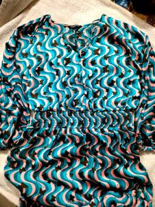Retro Print Mini Dress Top