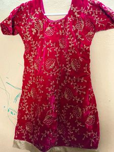 💗💛rani pink and yellow Embroidered lehnga choli