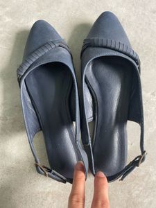 Blue Slingback Flats
