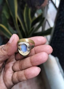 Vintage Mens Silver 925 Ring With Moonstone