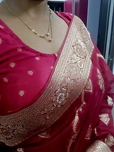 Elegant Maroon Banarasi Saree