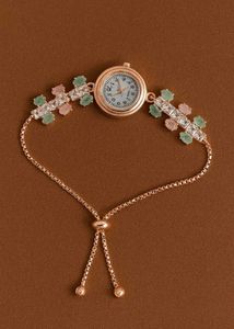 Rose Gold Gemstone Bracelet Watch