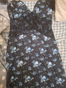 Floral Lace Trim Maxi Dress