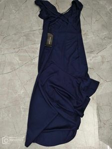 Navy Blue High-Low Dress