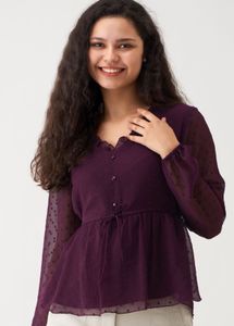 Purple Peplum Style Top