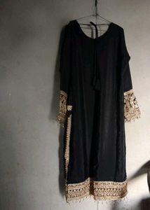 Elegant Black &amp; Gold Embroidered Suit