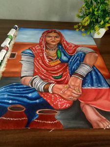 Rajasthani Woman Oil Painting 🎨