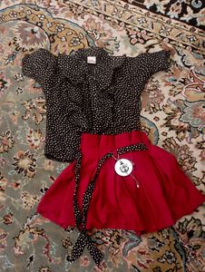 Combo Of One Unicorn Dress 2-3 yrs And Tp Skirt