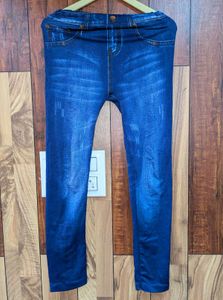 Girls' Blue Stretchable Jeggings – Jeans Look.