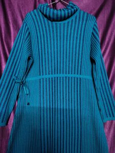 🌸Blue Knitted Turtleneck Dress 👗