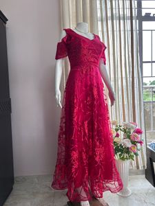 Luxe Organza Lace Embellished Gown