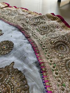 Heavy Work White Pink Lehenga Choli Set