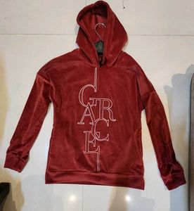 Burgundy Velvet Hoodie