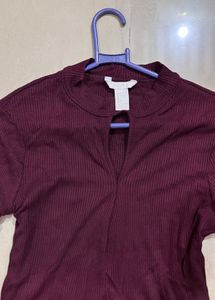 Burgundy Long Sleeve Dress