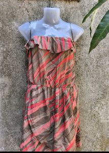 Grey Coral Strapless Hemline Gap 👗