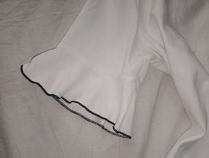 White Blouse with Black Trim
