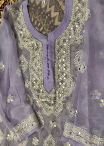 Lavender Chikankari Kurti