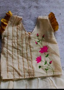Pure Kasavu Cotton Top And Skirt