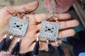 Square Silver Earrings