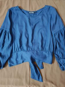 Stylish Blue Tie-up Top