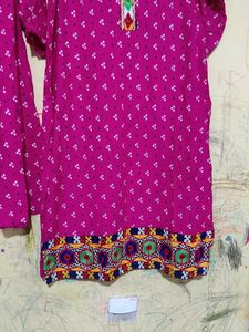 Pink Printed Kurti Set