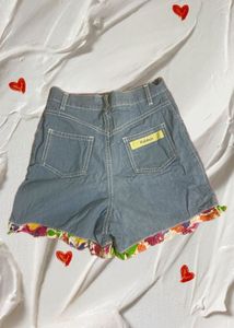 Jeans Shorts Floral Striped