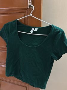 Green Crop Top