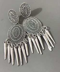 Oxidized Silver Drop Earrings